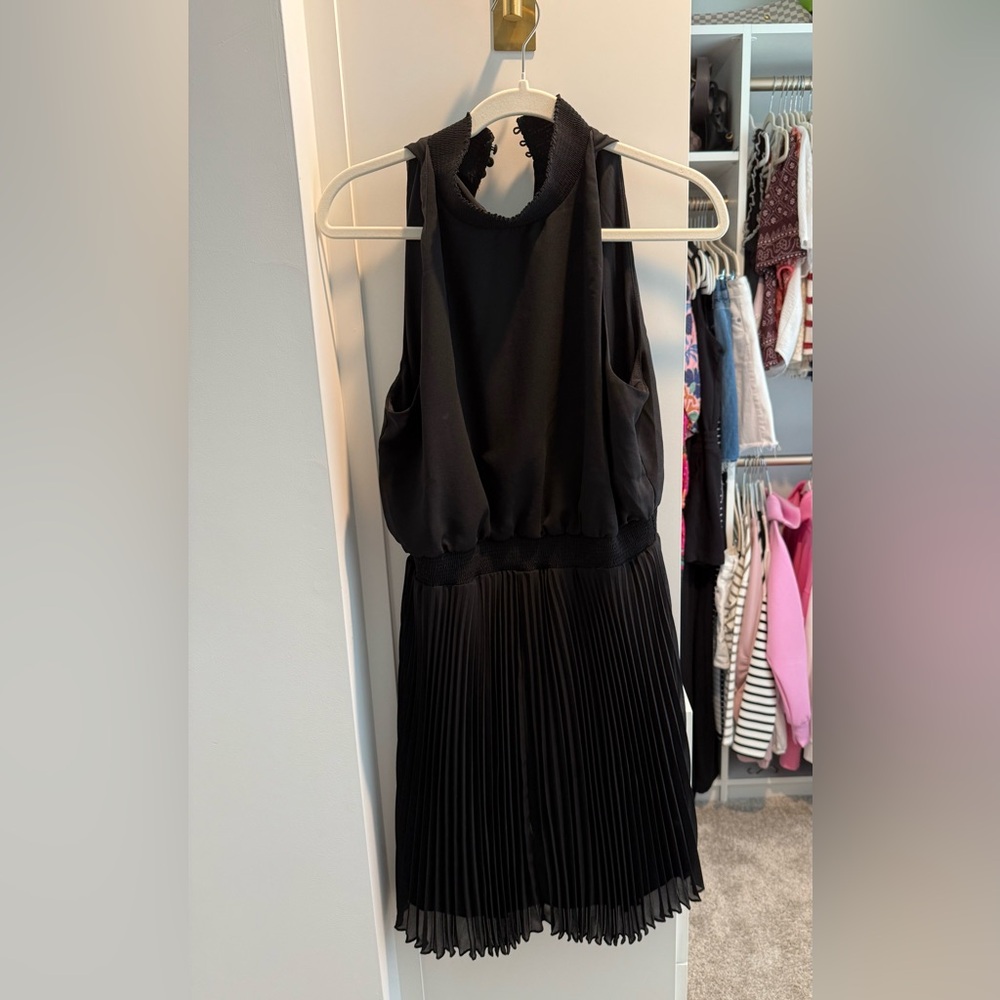 Elegant Black Pleated Dress